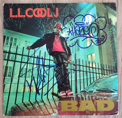 LL Cool J & Eric Haze Signed Bigger And Deffer BAD Vinyl Record