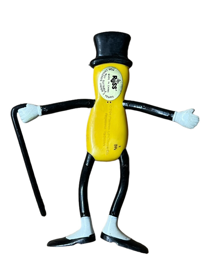 Vintage 1991 Planters Mr. Peanut Flexible Rubber Bendable Figure