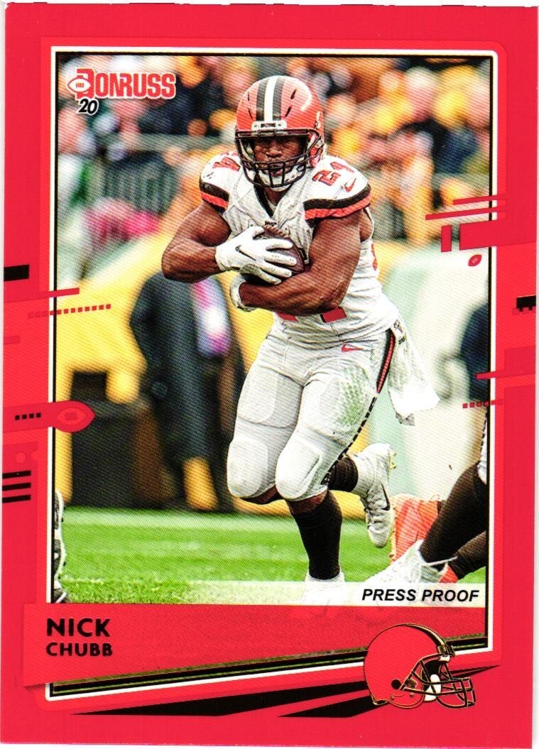 2020 Panin Donruss Red Press Proof Nick Chubb #72 - Browns