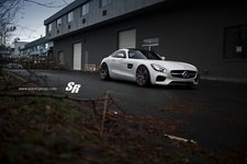 Cars mercedes amg gts white Desk Mat Stitched