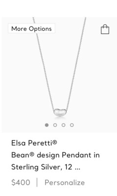 $400+tax Tiffany & Co. Elsa Peretti Sterling Silver 12mm Bean