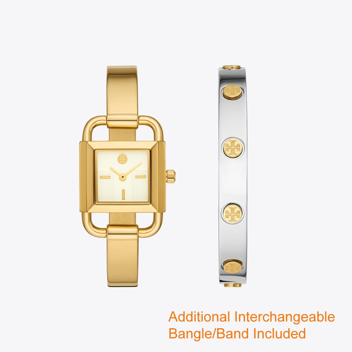 Tory Burch Small Phipps Gold Logo Watch Extra Bangle Band Set TBW7257 NI… Tory Burch Phipps Small Gold Bangle Watch Gift Set  main image 2