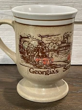 Vtg Georgia's Stone Mountain Park EMBOSSED Stoneware Coffee Mug