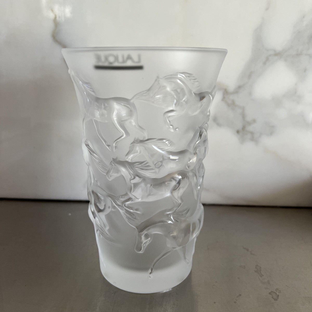 ラリック LALIQUE クリスタル置物 お馬さん Rare Huge Lalique Crystal Horse Head Statue #11624 by Marc Lalique