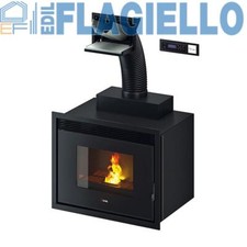 Termocamino A Pellet Idro 18 Kw CADEL SATURNO 16 Metallo Nero