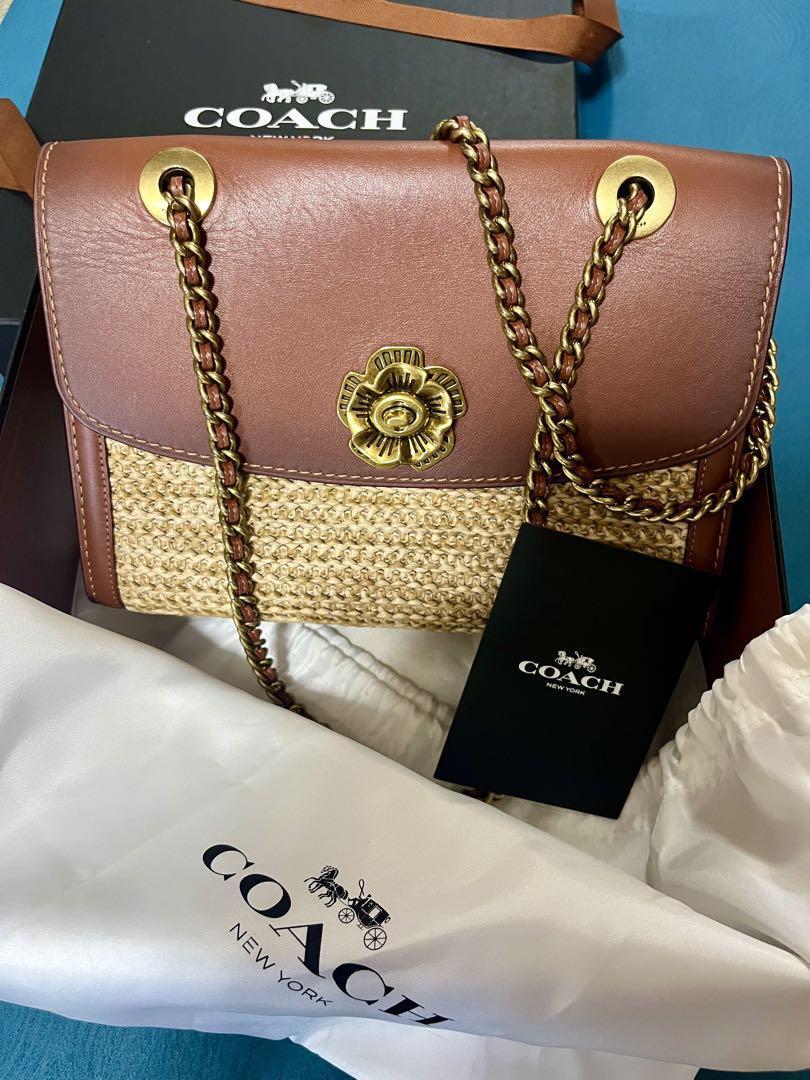 Coach Chain Strap Shoulder Bag 17x26x10 cm 2-Way Carry with Accessories
