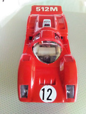 TYCO HO SLOT CAR RED 12 FERRARI 512M BRASS PLATE SILVER SCOOP RACE  HAVE FUN 