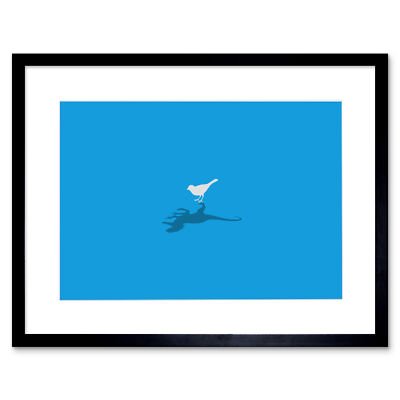 Vogel Dinosaurier Schatten gerahmter Wandkunstdruck 12 x 16 Zoll