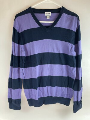 Old Navy V-Neck Sweater, Mens Size Medium, Navy Blue Purple