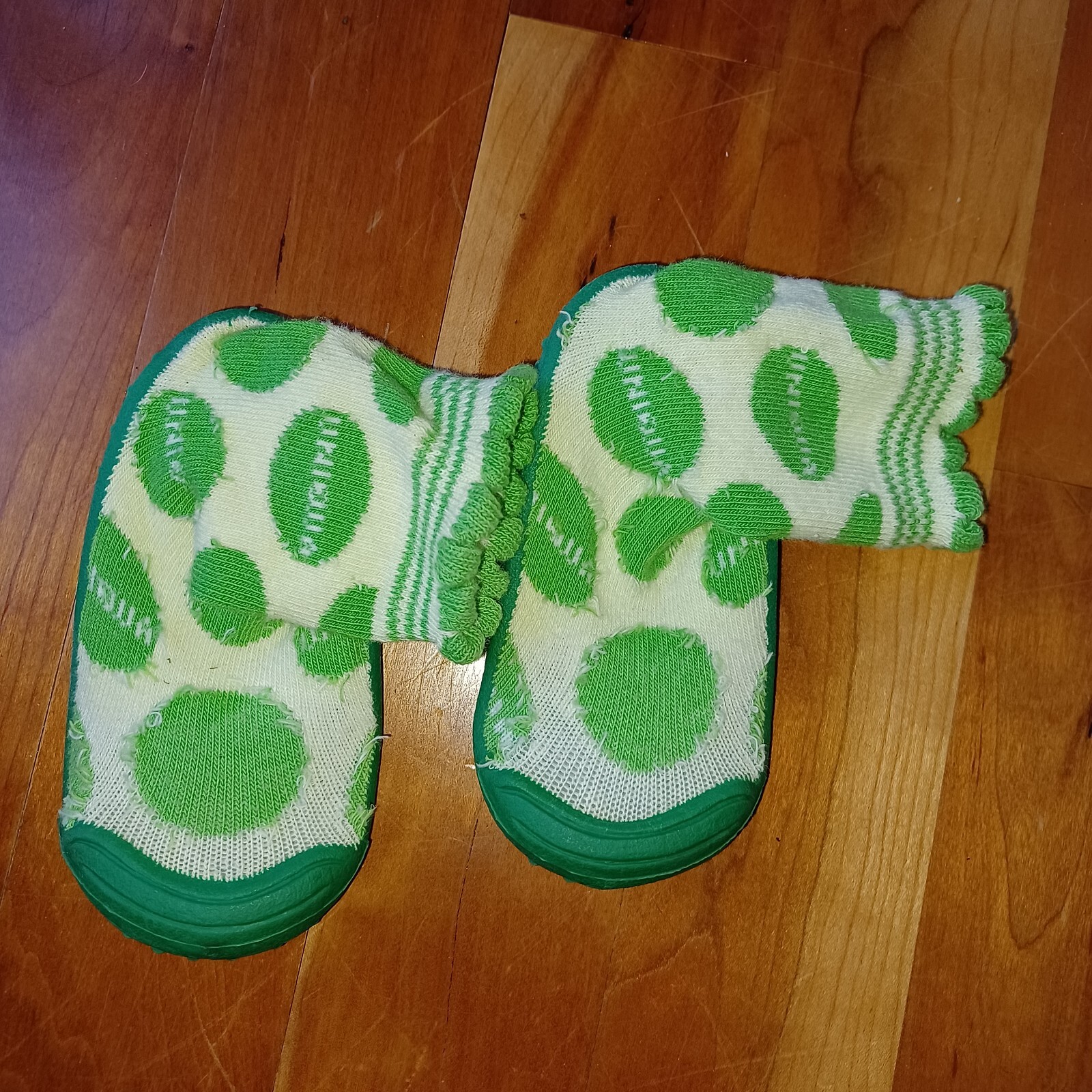 SAOLA Calzino bambino scarpa skidder impugnatura suola in gomma taglia 18 mesi verde punto luna ragazzo