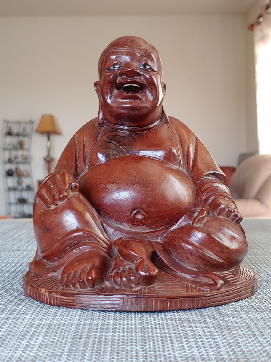 龙眼木雕弥勒佛像 Antique Chinese Longan Wood Hand Carved Mile