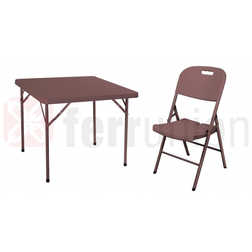 TAVOLO HAPPY HOUR MARRONE PIEGH.86x86 h74