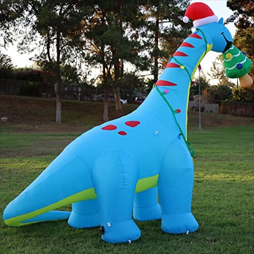 10Ft Christmas Inflatables Outdoor Decorations Blow up Dinosaur