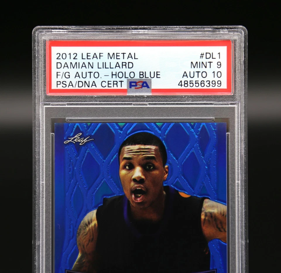 2012 Leaf Metal DAMIAN LILLARD Faces of the Game Blue /25 Auto RC PSA 9 Mint 🔥 - Image 2 of 4