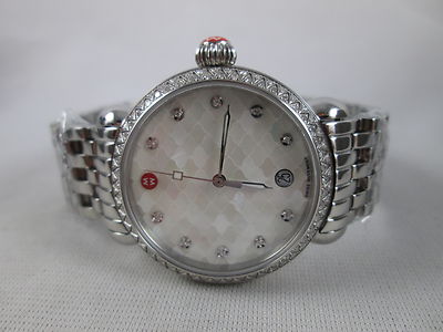 $2200 NWT Michele CSX-36 Diamond, BLACK Mosaic Mop MWW03M000192 New Michele CSX-36 Diamond Ladies Quartz Watch main image 3