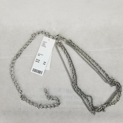 Urban Outfitters Triple Layered Chain Belt Silver M/L