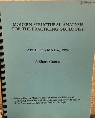 J S Oldow / Modern Structural Analysis for the Practiciting Geologist Short