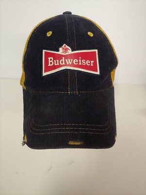 ?✨VINTAGE BUDWEISER LEATHER+CORDUROY + MESH SNAPBACK TRUCKER HAT UNISEX O/S Budweiser | Accessories | Vintage Budweiser Leathercorduroy  main image 2