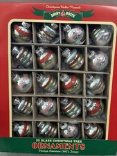 Shiny Brite Christopher Radko Christmas 20 Ornaments Indents  Rounds Small NIB