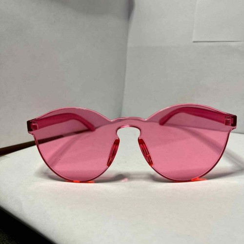 Pink One Piece Rimless ZeroUV Barbiecore Sunglasses NWOT - Picture 3 of 5