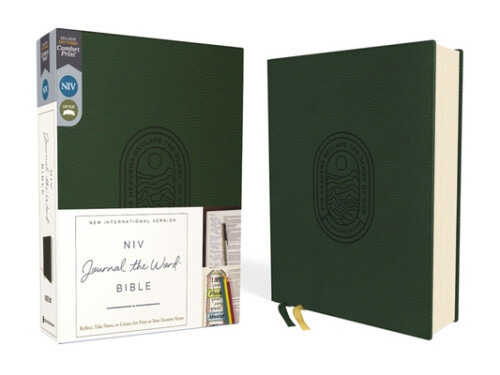 NIV, Journal the Word Bible (Perfect for Note-Taking), Leathersoft, Green, Red
