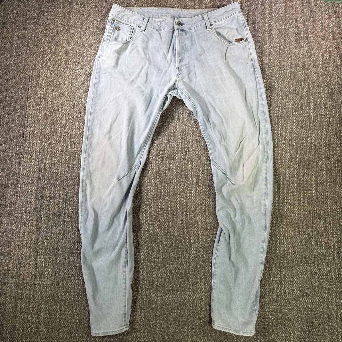 G Star Raw Jeans Men's 36x34 Fits 36x33 Blue Arc 3D Slim Light