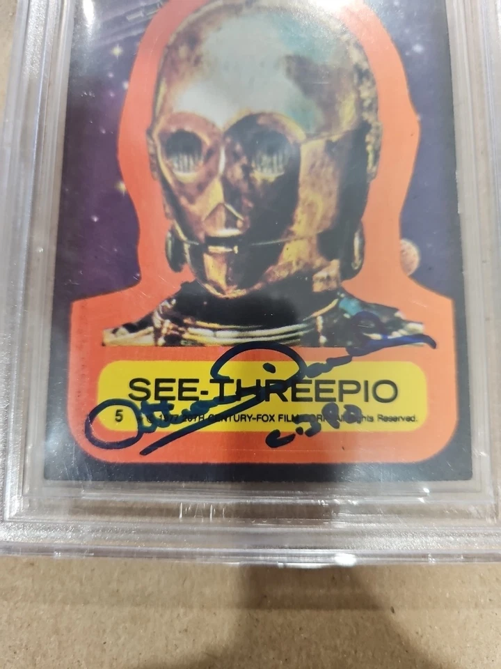 SEE-THREEPIO!!!  1977 TOPPS STAR WARS. #5 AMTHONY DANIELS. AUTHENTIC AUTOGRAPH!! - Image 2 of 3