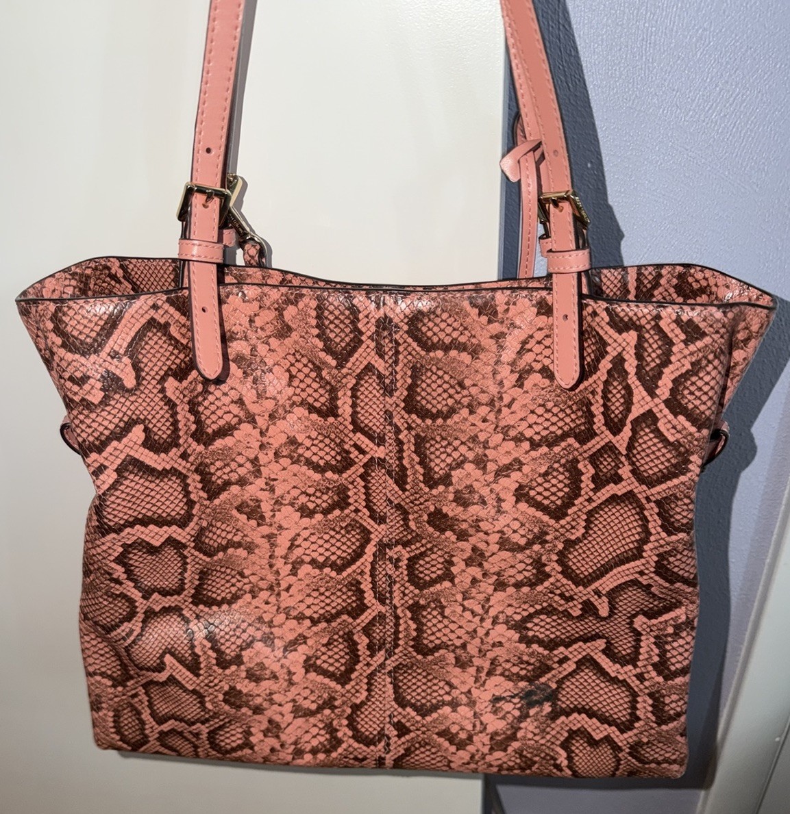 Michael Kors Python Lenox Tote Leather Handbag La… - image 2