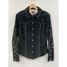 Vintage suede leather bebe M stitched western...