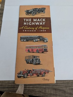 1934 CHICAGO WORLD'S fair century of progress the mack highway ad