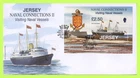 Jersey 2008 Naval connections Ships II, mini sheet on First Day Cover