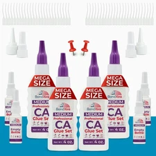 BondXtra 16 oz Medium CA Glue for Woodworking, Premium Super Glue Kit for Craft