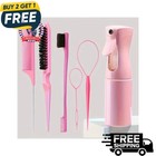 6pcs/Set Hair Brush Set Hairdressing Spray Bottle Hair Braiding Loop Rat Tail Co