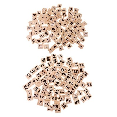 200 Teile Holzpuzzle Zahlen Fliesen Holz Basteln für Kinder