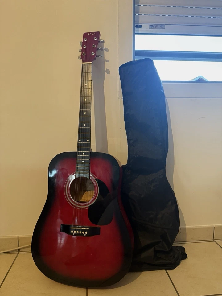 Guitare acoustique Alba rouge noir - Photo 1/3