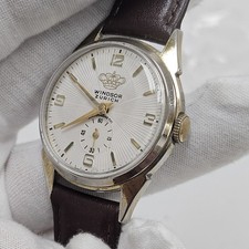 Vintage Windsor Zurich Swiss Sunburst Watch Sub-Second Mechanical Wind Up Rare