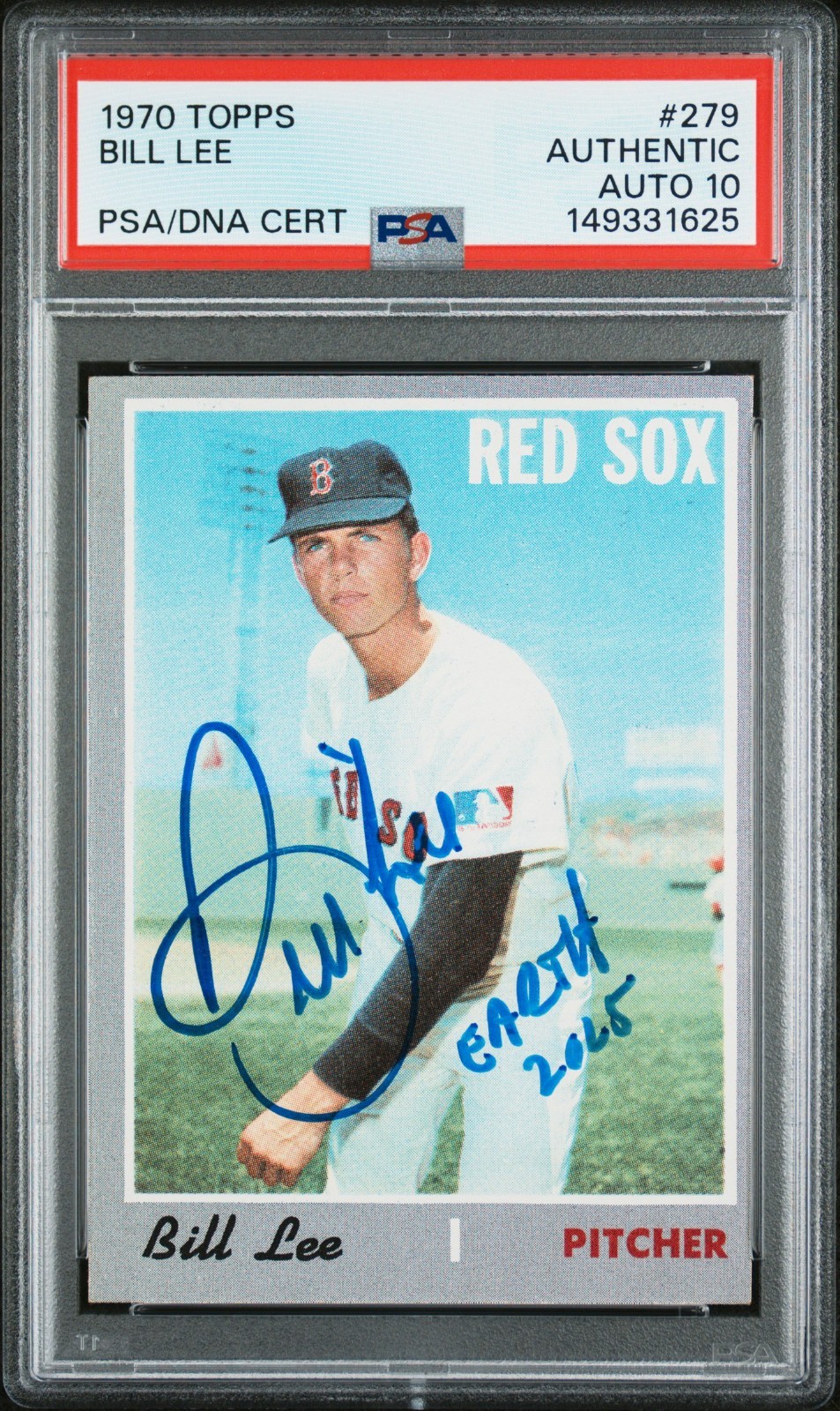 1970 Topps #279 Bill Lee RC PSA 10 Auto Autographed Signed Boston Red Sox Rookie