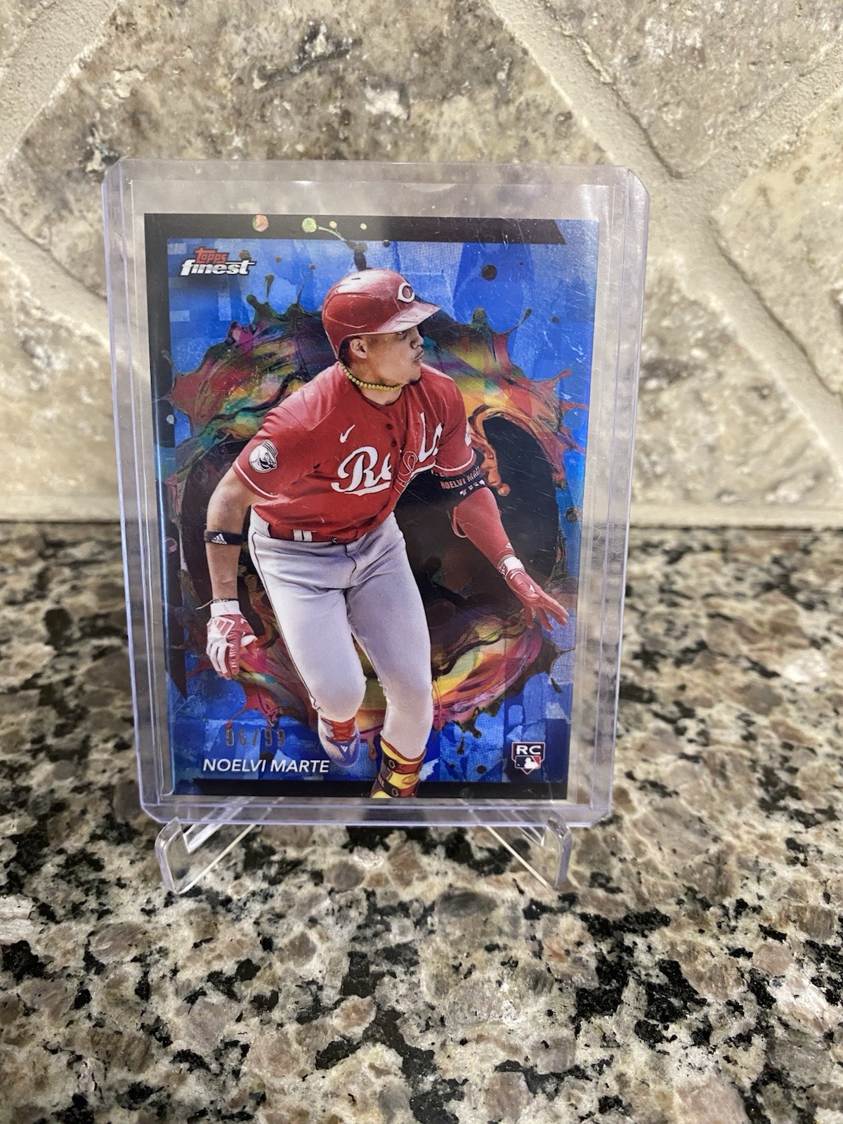 2024 Topps Finest - Rare Noelvi Marte #232 Blue Refractor /99 (RC)