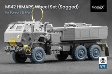 Himars Sagged wheel set  (3d printed Upgrade set) 1/72 ScaleX WM 72002S