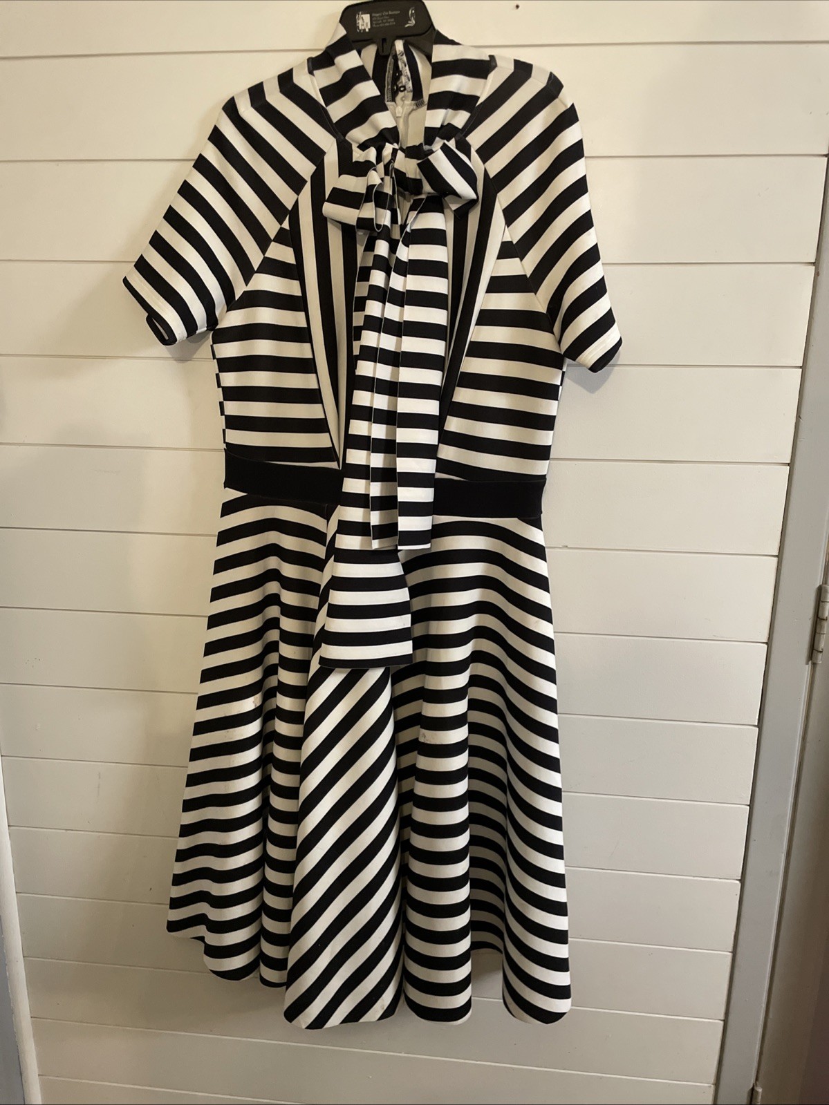 Tally Taylor Dress Size 12 Black And White Stripes