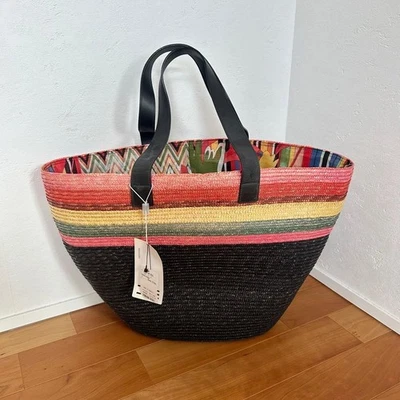 Grand sac à main fourre-tout MISSONI sac à main multicolore fabriqué en Rouma... - Photo 1/4