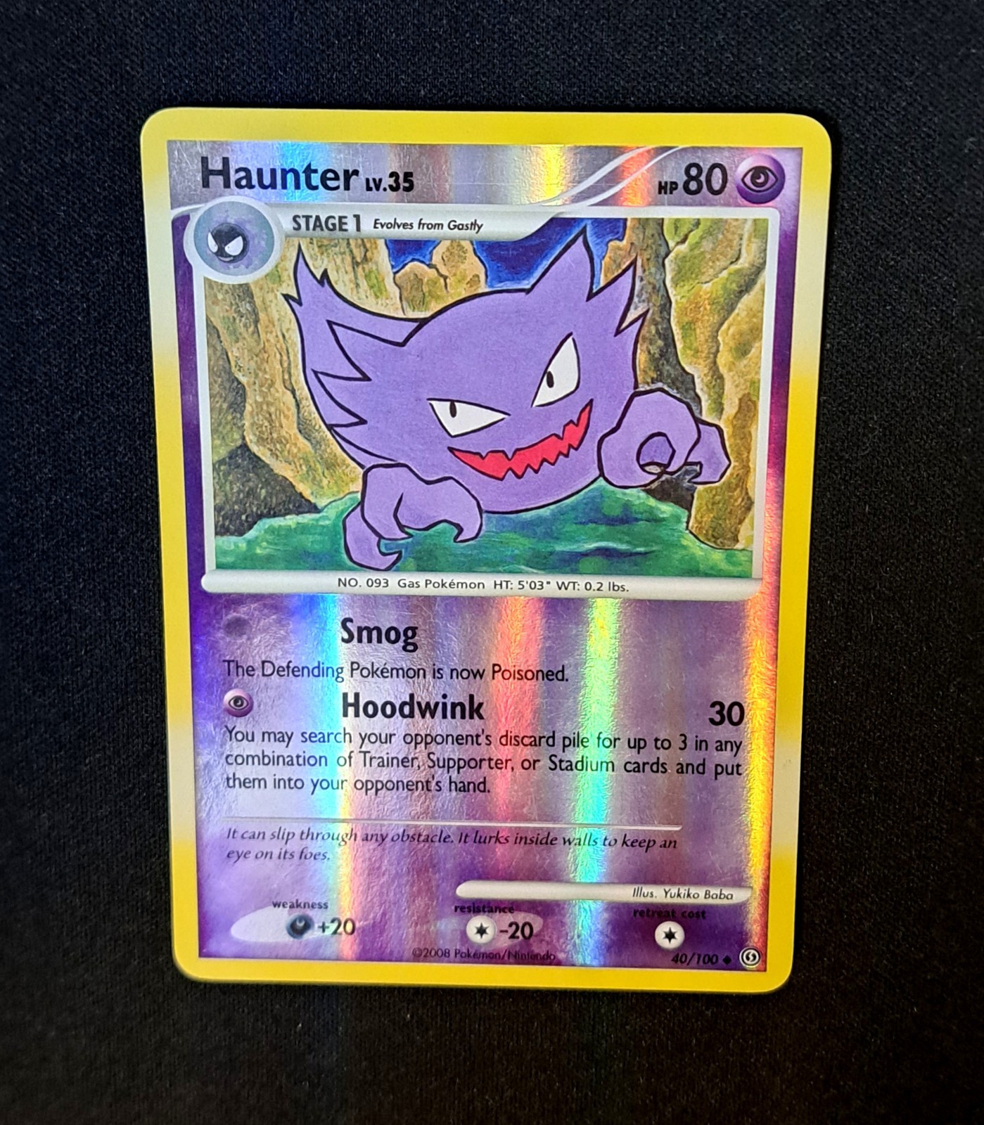 Haunter 40/100 Stormfront Reverse Holo Pokémon English TCG Card 2008