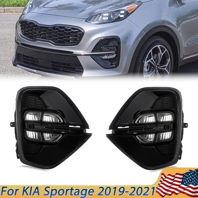 For 2019-2021 Kia Sportage Pair Fog Light DRL LED Daytime Running Lights Lamps