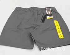 Banana Republic Men's Elastic Drawcord Stretch Pull On Shorts, Gray, Size S