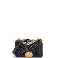 Chanel By The Sea Boy Flap Bag Chevron Embroidered Calfskin Small