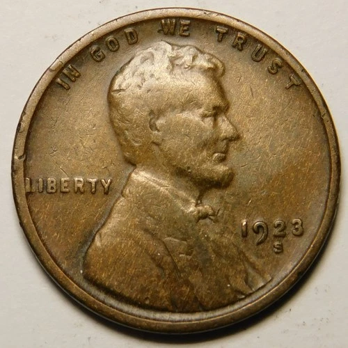 1923 S Lincoln Wheat Cent Penny VG - F  "Actual Coin Pictured"