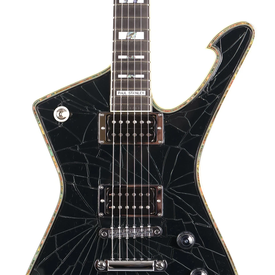 Guitarra Ibanez Paul Stanley PS3CM Signature Negro Acrílico Espejo agrietado Foto 4 de 4