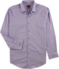 Alfani Mens Spectrum Slim Fit Button Down Dress Shirt, lilac, 17-17.5 Neck