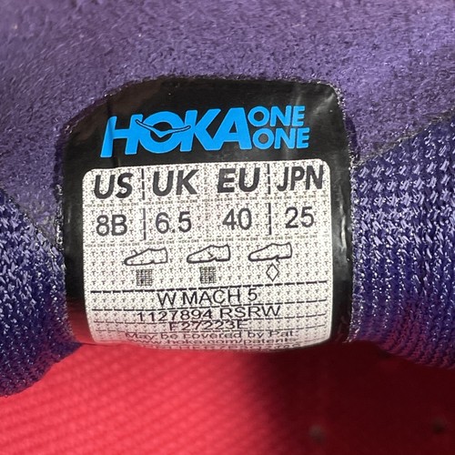 Sz 8B Womens HOKA One One Mach 5 Raspberry/Strawberry Athletic Training Walking - Picture 7 of 9