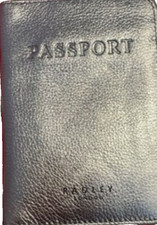 Radley Arlington Street Silver Leather Passport Holder / Wallet & Dust Bag vgc